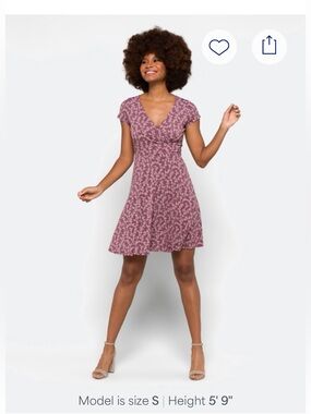 Kaileigh Amandine Knit Floral V‑Neck Dress